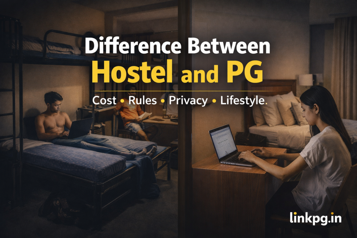 Difference between hostel and PG accommodation for students and working professionals